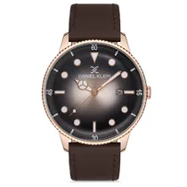 Relogio Analógico Masculino Daniel Klein DK.1.12668-4 Premium Gents / Pulseira de Couro Genuino - Marrom/