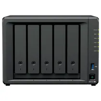 Servidor Nas Storage Synology Diskstation DS1525+ AMD Ryzen V1500B de 2.2GHZ / 8GB de Ram / 5 Baias / USB 3.2 / USB-C / Lan - Preto
