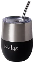 Cuia Térmica Big Life Cup 3 Em 1 com Bomba 350ML - Preto