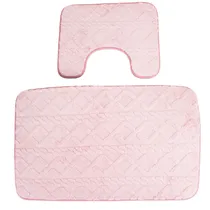 Jogo de Tapete Felpudo para Banheiro 3 Peças - Rosa
