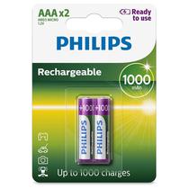 Pilha Recarregavel AAA 1000MAH R03B2RTU10/97 Philips BT 2 Un