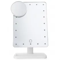 Espelho com LED Cuadrado Branco + 1 Redondo