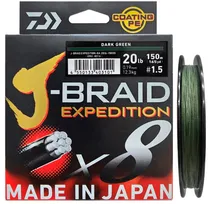 Linha Multifilamento Daiwa J-Braid Expedition X8 0.19MM 20LB 150M