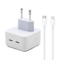 Carregador Apple Dual USB-C 35W com Cabo USB-C/Lightning de 1 Metro - Branco