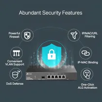Roteador TP-Link Omada TL-ER7206 VPN Safestream Gigabit Multi-Wan - Preto