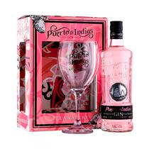 Puerto de Indias Gin Strawberry + Vaso 700ML Con 37.5% Alc