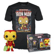 Funko Pop Marvel Holiday Iron Man + Tees Bundle *M* 72837