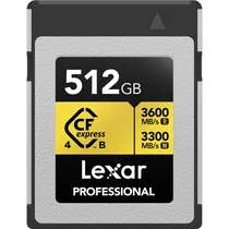 Memória Cfexpress 4.0 Lexar Professional Gold Tipo B 3600-3300 MB/s 512 GB (LCXEXP4512G-Rneng)