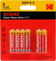 Pilha Kodak Super Heavy Duty Zinc - AAA 4+2 (6 Unidades)