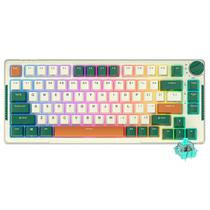 Teclado Mecanico Royal Kludge RKH81, 75%, RGB, Linear Wireless, s/Fio, Switch SKY Cyan, RKH81-TM-QC, Maquina do Tempo