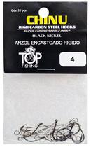 Anzol Top Fishing Chinu Encastoado Rigido 04 com 10 PCS