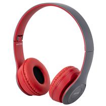 Fone de Ouvido Mox MO-F900 - Bluetooth - 3.5MM - Cinza e Vermelho