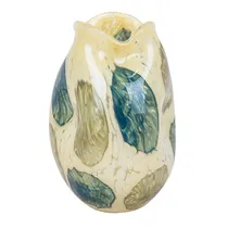 Vaso de Vidro com Barda Ondulada