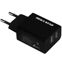 Adaptador de Tomada Megastar CH331 2 USB - Preto