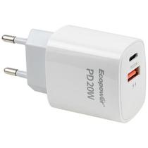 Carregador Ecopower EP-7038 20W USB-C/USB-A - Blanco (Caja Fea)