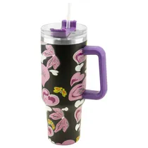 Copo Térmico Quencher H.2 Tumble A-208 - 1200ML - com Canudo - Preto Purple