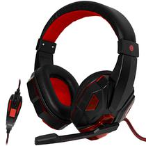 Headset Gaming Satellite AE-327R com USB/3.5 MM para PC e Smartphone - Vermelho/Preto