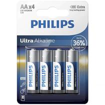 Pilha Alcalina AA Philips Ultra Alkaline LR6E4B/97 1.5V - 4 Unidades