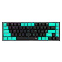 Teclado Gamer Redragon Castor Pro K631 RGB Switch Hot-Swap Layout 65% Sem Fio Bluetooth Wirelees e Wired - Preto Verde