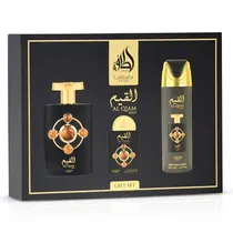 Kit de Perfume Lattafa Pride Al Qiam Gold Edp 100ML+SPRAY200ML+MINIATURA20ML - Masculino