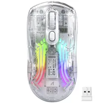 Mouse Gamer Attack Shark X2 Pro Wireless / Bluetooth - Branco Transparente