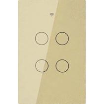 Interruptor de Luz Inteligente Moes WS-US4-L Wi-Fi RF 4 Botoes - Dourado