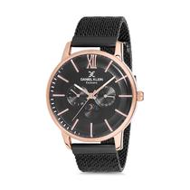 Relogio Analogico Masculino Daniel Klein Exclusive DK12120-6 - Preto e Rosa Ouro