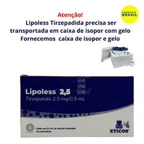Lipoless Tirzepatida Mounjaro 2,5MG/0,5ML 4 Frascos com Registros Sanitarios, Temos Caixa de Isopor e Gelo. Super Oferta Estoque Limitado.