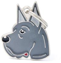 Medalha de Identificacao Myfamily Friends Cao Dogue Alemao Azul MF01