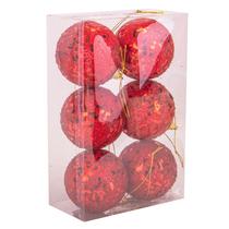 Bolas de Natal Decoracao para Arvore c/6 7CM Vermelho