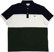 Outlet Camisa Polo Lacoste PH55161087V Masculina - Azul/Branco/Verde