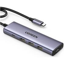 Adaptador Ugreen USB-C 5 Em 1 15596 - Cinza