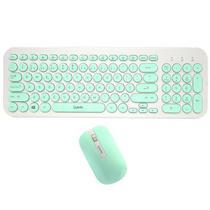 Kit Teclado + Mouse Sem Fio Quanta QTKTM20  Turquesa/Branco (Espanhol)