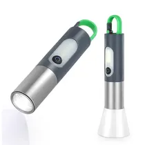 Lanterna LED Digital Thunder X XST-836 / 6500K / 10W / Recarregavel / Lampada de Emergencia / 3 Modos de Iluminação - Cinza