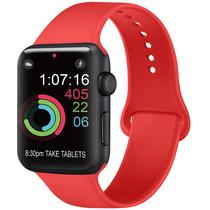 Apple Watch S1 42MM MLLE2BZ/A Aco Inoxidavel com Pulseira Esportiva Vermelha