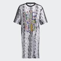 Vestido Femenino Adidas Love Unites Doodle Mangas Cortas