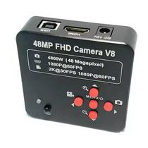 Camera FHD V8 para Microscopio HDMI Trinocular 48 MP