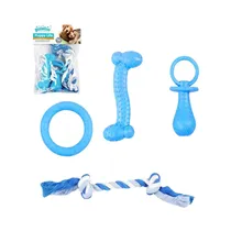 Juguete para Mascotas Pawise 14680 Puppy Life Teething Blue 4 Piezas
