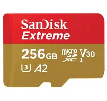 Cartão de Memória Micro SD Sandisk Extreme 256GB / 190-130MBS - (SDSQXAV-256G-GN6MA)
