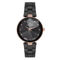 Relogio Analogico Feminino Daniel Klein DK.1.12729-6 Premium Ladies / Pulseira de Aco Inoxidavel - Preto/Rose Gold