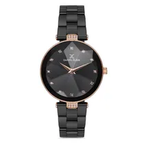 Relógio Analógico Feminino Daniel Klein DK.1.12729-6 Premium Ladies / Pulseira de Aço Inoxidável - Preto/Rose Gold