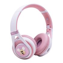 Fone de Ouvido Sem Fio MA-8 Mickey Wireless Headphone com Bluetooth / FM - Branco/Rosa Claro