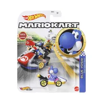 Auto de Colección Mattel Hot Wheels Mario Kart Blue Yoshi Standard Kart GRN23