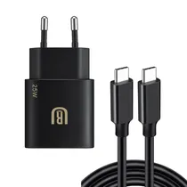 Carregador / Adaptador de Parede Ur UA-12 USB-C + Cabo USB-C / USB-C / 25W - Preto