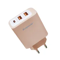 Carregador Ecopower EP-7042 USB-C/USB-A 10W - Pink