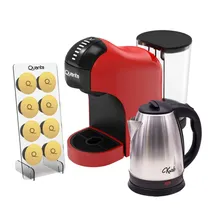 Cafeteira Quanta QTCMC50 220V - Vermelha + Porta Cápsulas + Jarra KB2L