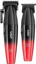 Cortador de Cabelo Recarregável VGR Voyager Professional Combo V-640 - Preto/Vermelho