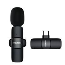 Microfone Sem Fio para Smartphone Moxom MX-AX38 com USB-C - Preto