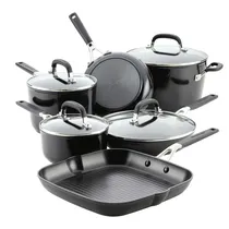 Jogo de Panelas Kitchenaid Antiadherente 3 Camadas 10PZ Negro