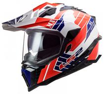 Capacete para Moto LS2 Racing Explorer MX701 - Tamanho M (57-58) - Branco/ Vermelho